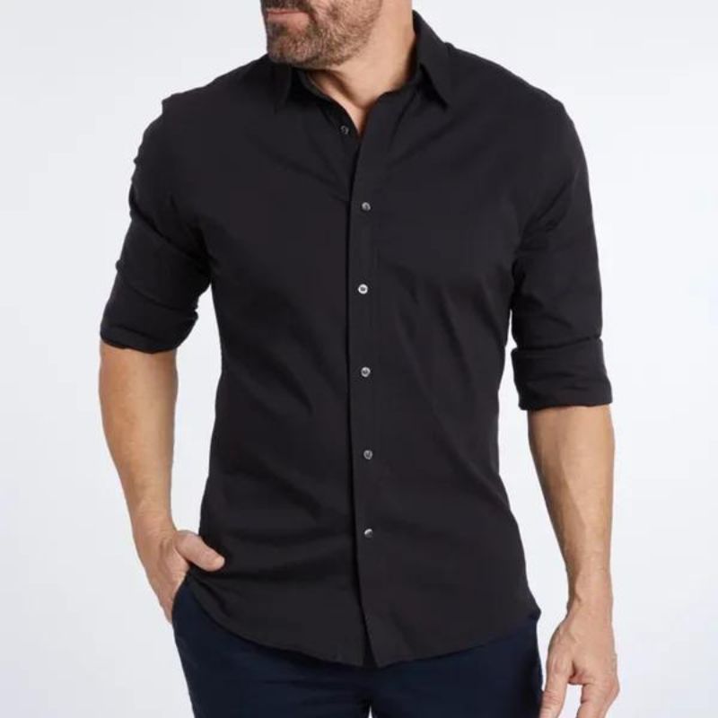 Camicia con zip antipiega Leo