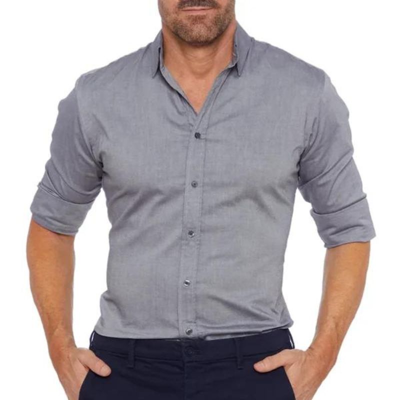 Camicia con zip antipiega Leo