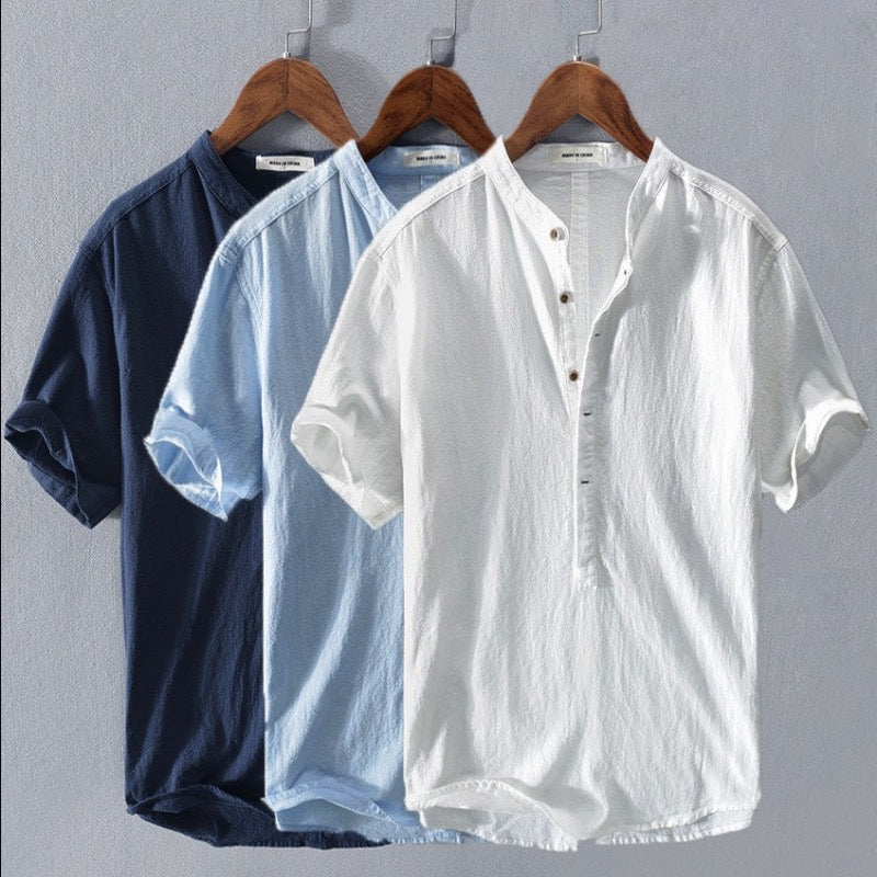 Camicia Damian in cotone e lino