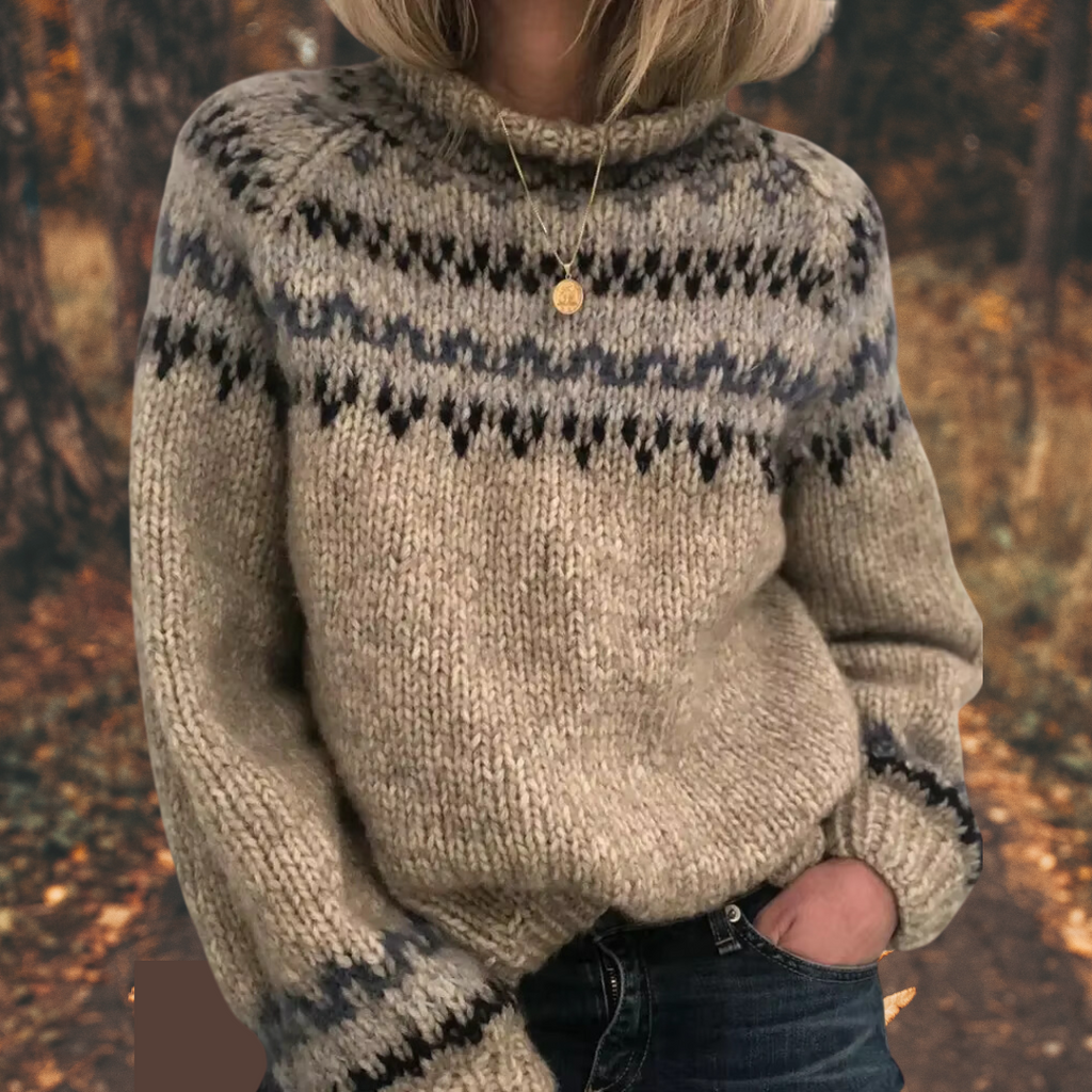 Astrid™ | Maglione Nordico in Lana Morbida