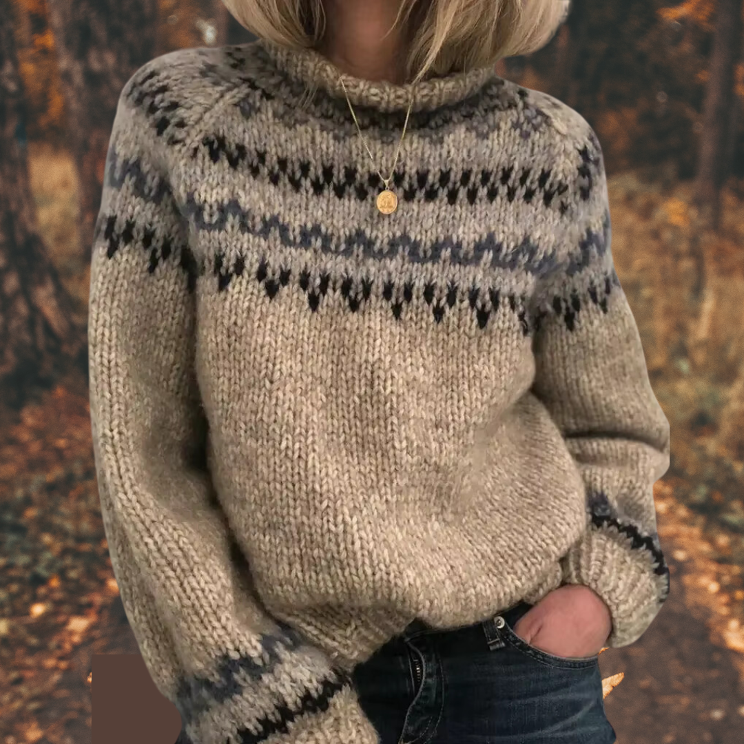 Astrid™ | Maglione Nordico in Lana Morbida