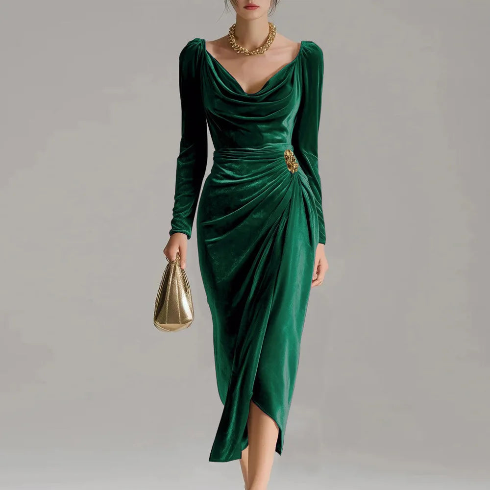 Carmeline | Velvet Midi Dress