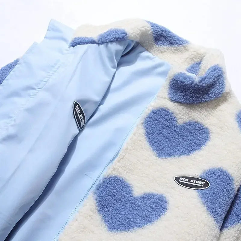 Riley | Giacca Reversibile Cozy Con Cuori