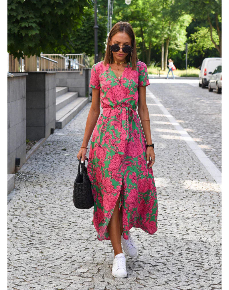 Giada™ | Abito elegante con scollo a V e linea modellante