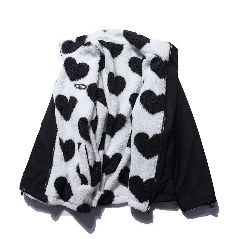Riley | Giacca Reversibile Cozy Con Cuori