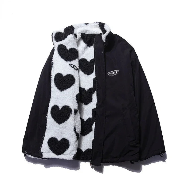 Riley | Giacca Reversibile Cozy Con Cuori