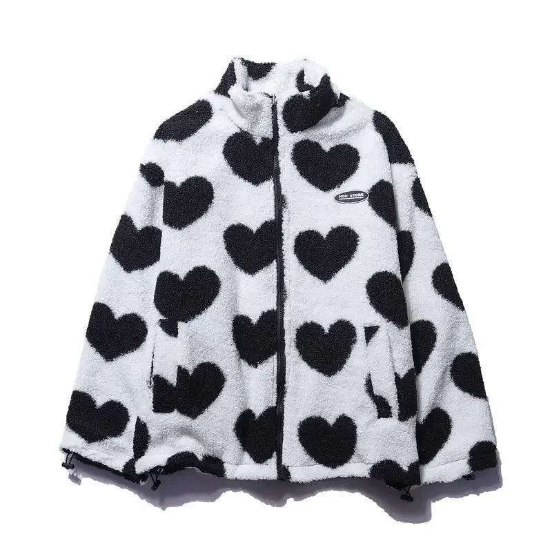 Riley | Giacca Reversibile Cozy Con Cuori