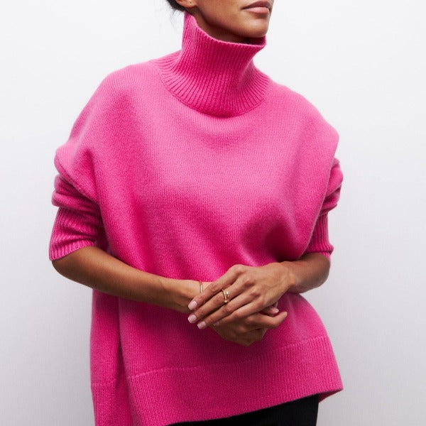 Lunara™ | Maglione Oversize a Collo Alto Ultra Morbido