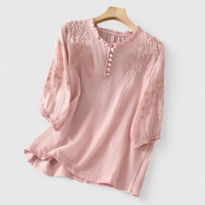 Vasilene | Blusa Elegante con Bottoni Frontali