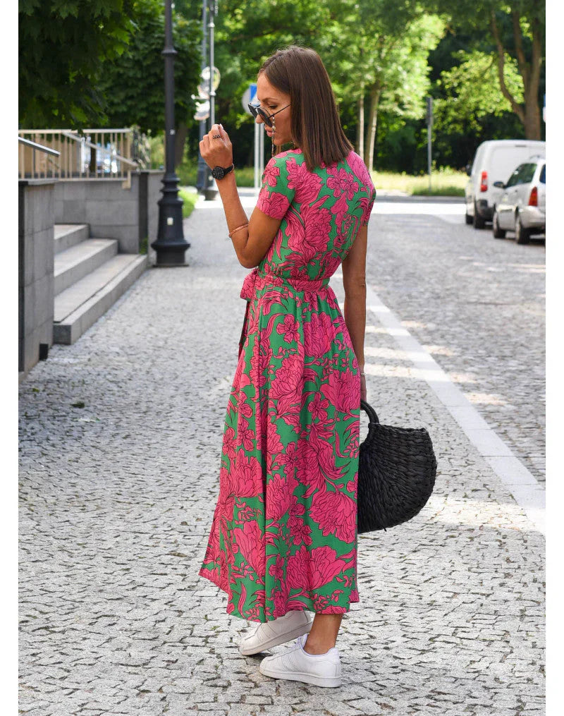 Giada™ | Abito elegante con scollo a V e linea modellante
