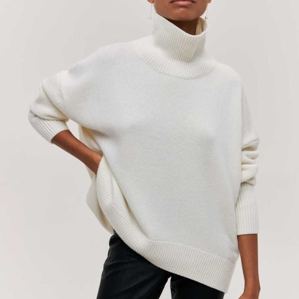 Lunara™ | Maglione Oversize a Collo Alto Ultra Morbido