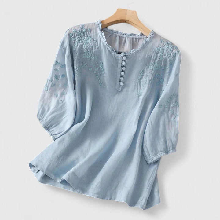 Vasilene | Blusa Elegante con Bottoni Frontali