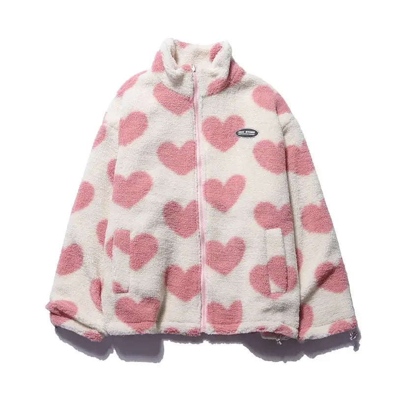 Riley | Giacca Reversibile Cozy Con Cuori