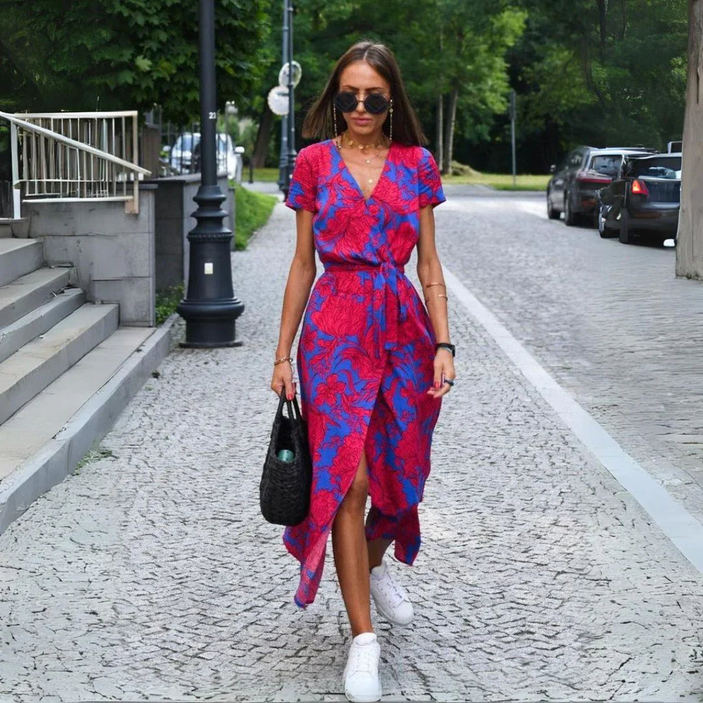 Giada™ | Abito elegante con scollo a V e linea modellante