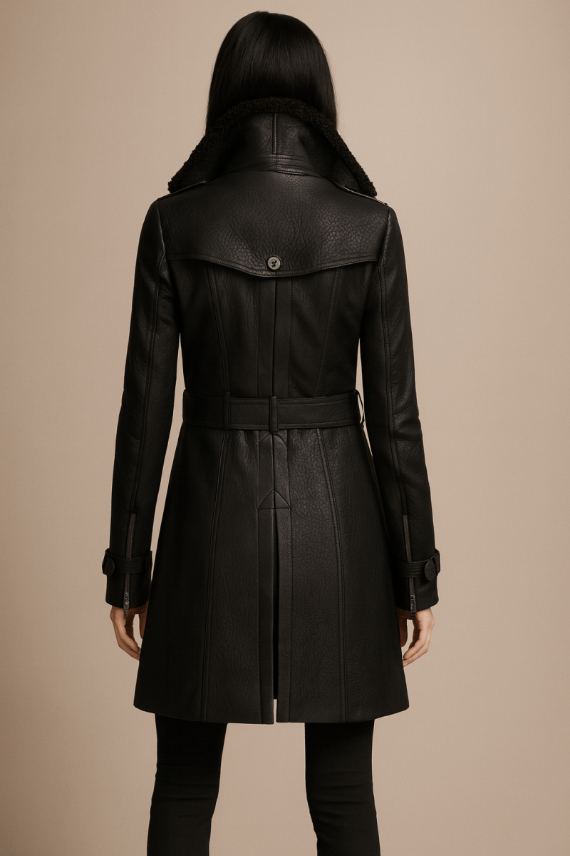 Allesia | Cappotto Elegante In Pelle