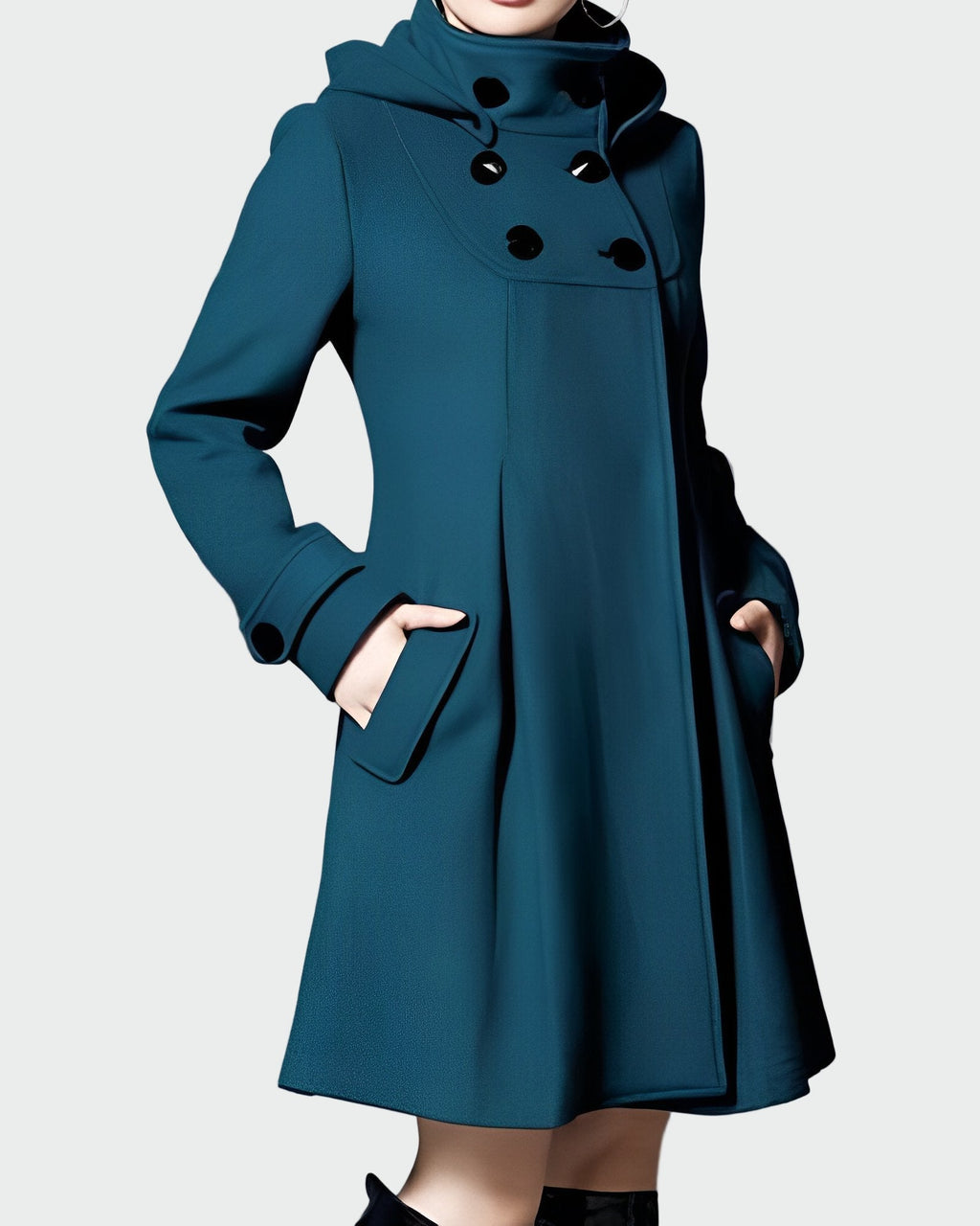 Cappotto con cappuccio e colletto