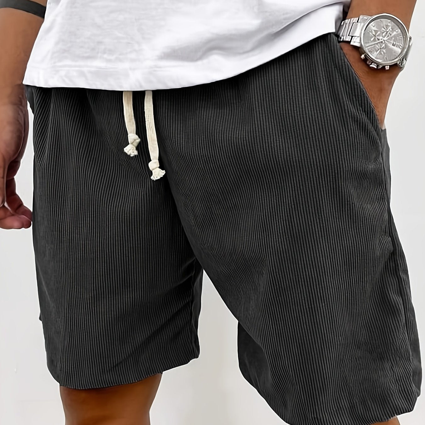 Pantaloncini sportivi casual da uomo, in velluto a coste di alta gamma, comodi e traspiranti, pantaloncini da spiaggia