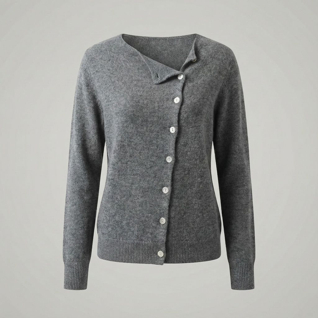 Nova™ | Maglione Asimmetrico in Cashmere con Bottoni Laterali