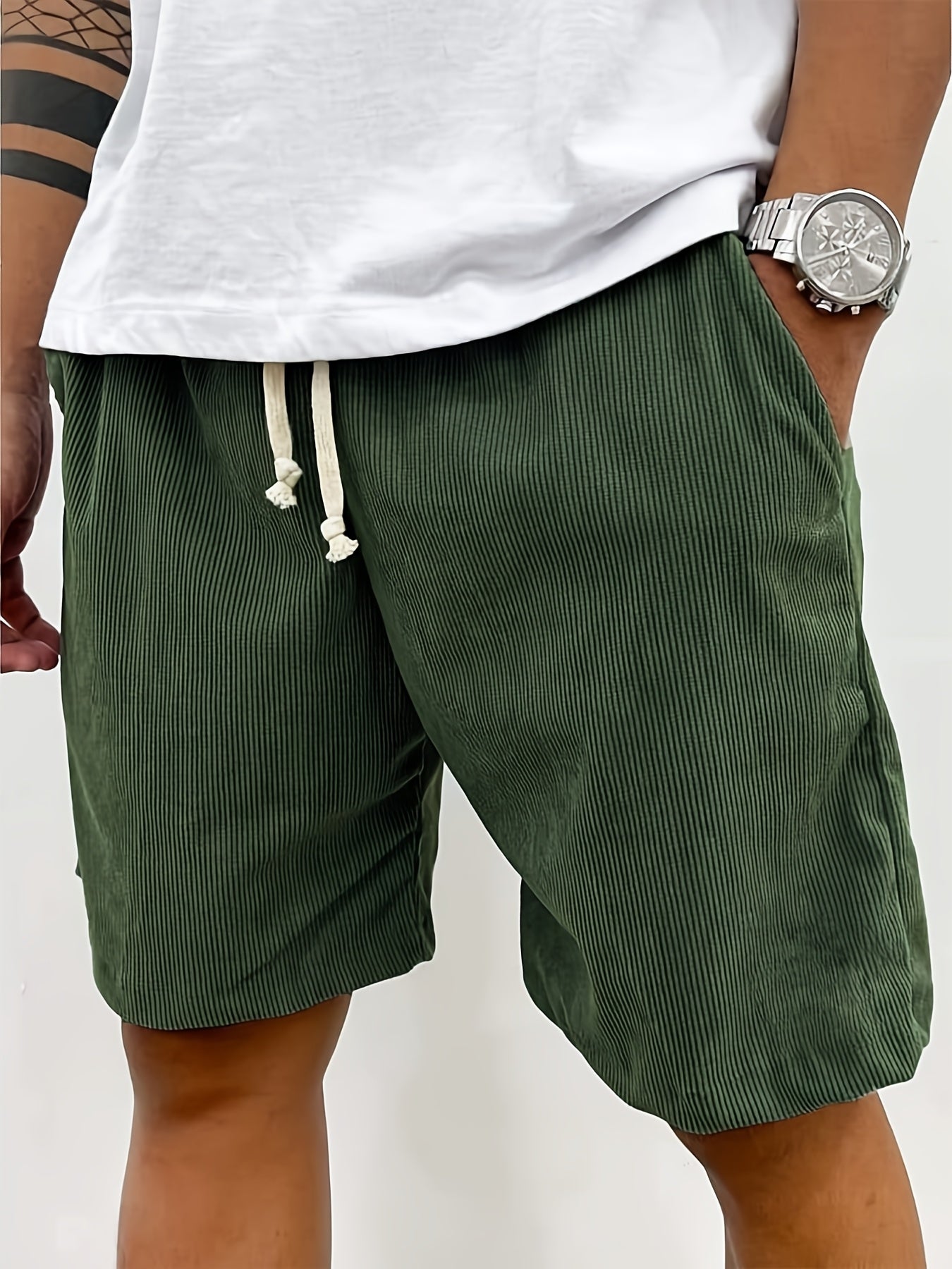 Pantaloncini sportivi casual da uomo, in velluto a coste di alta gamma, comodi e traspiranti, pantaloncini da spiaggia