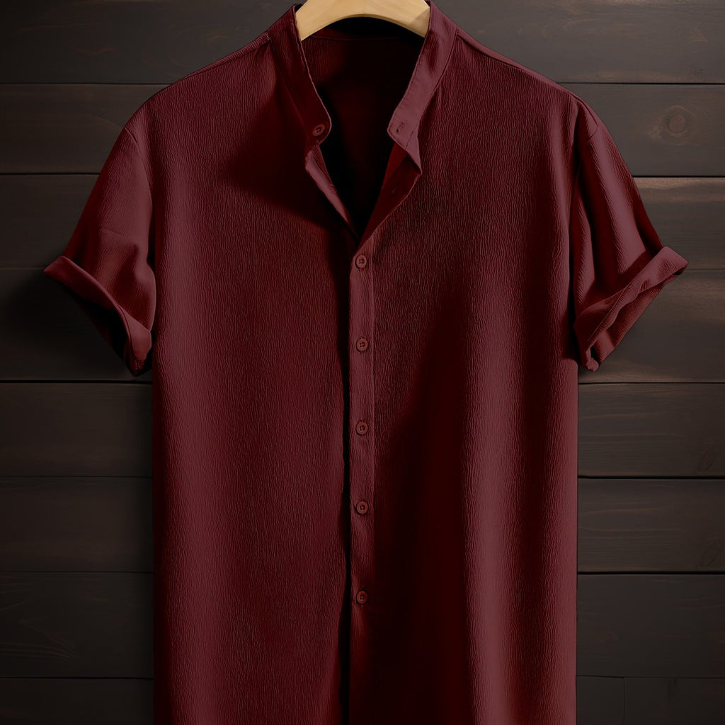 LUCA™ | CAMICIA ESTIVA CON COLLETTO COREANO DI RAVELLI MILANO