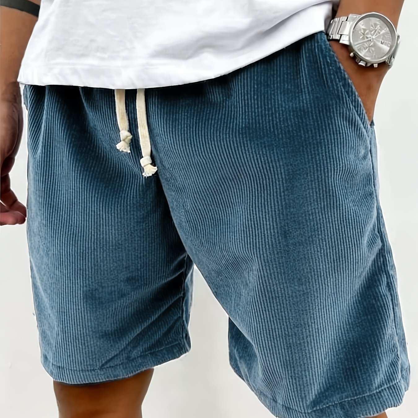 Pantaloncini sportivi casual da uomo, in velluto a coste di alta gamma, comodi e traspiranti, pantaloncini da spiaggia