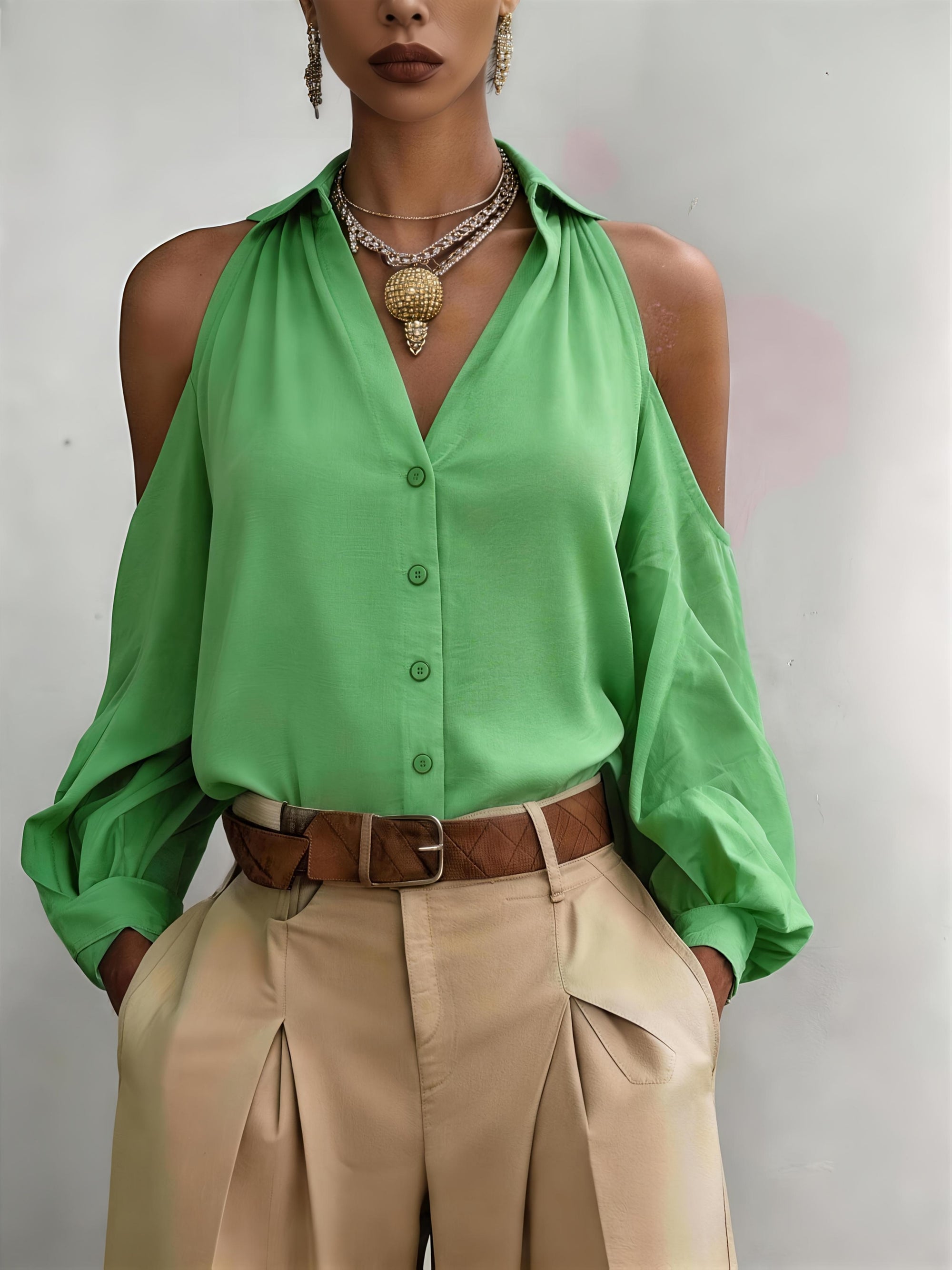 SOFIA™ | BLUSA ELEGANTE OPEN-SHOULDER DI RAVELLI MILANO