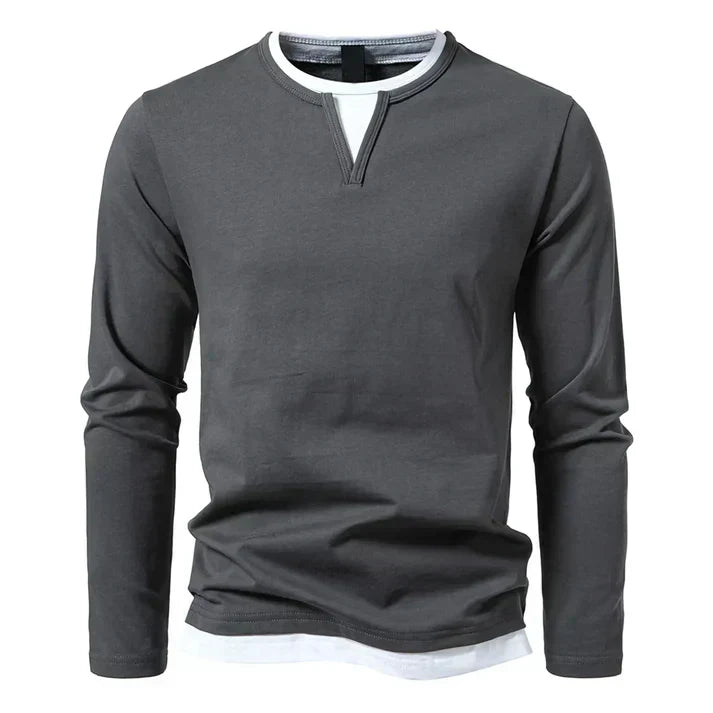 Alwin | Premium Longsleeve In Cotone Pettinato