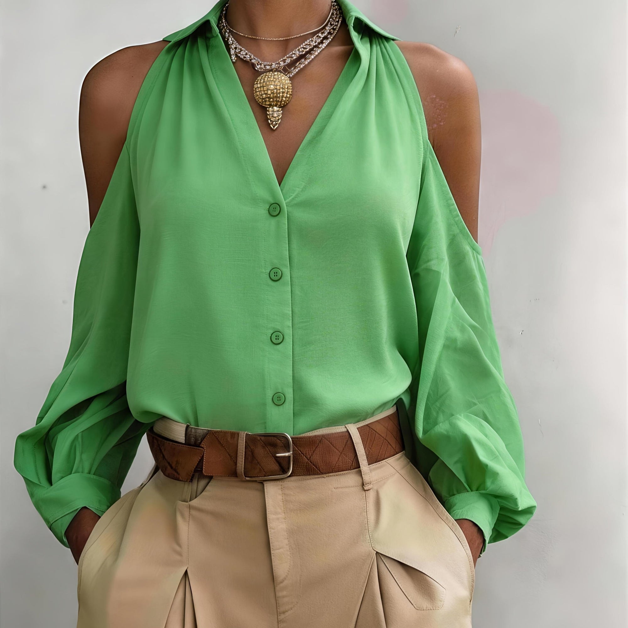 SOFIA™ | BLUSA ELEGANTE OPEN-SHOULDER DI RAVELLI MILANO