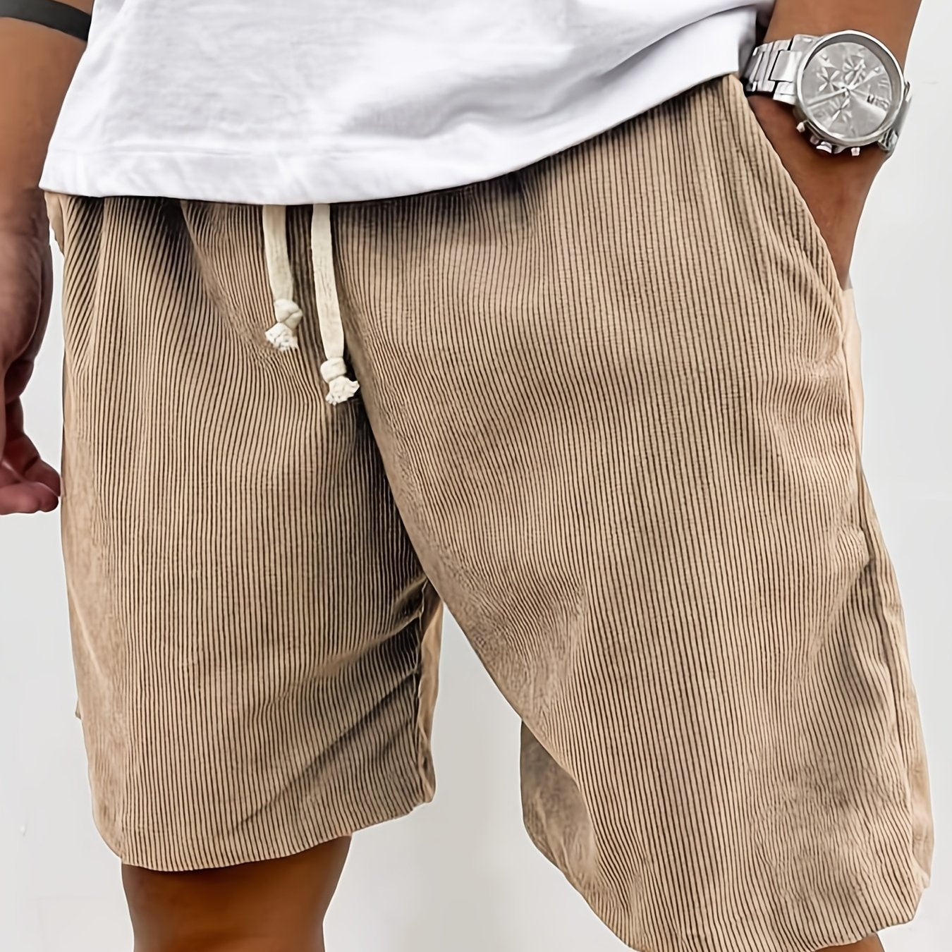 Pantaloncini sportivi casual da uomo, in velluto a coste di alta gamma, comodi e traspiranti, pantaloncini da spiaggia