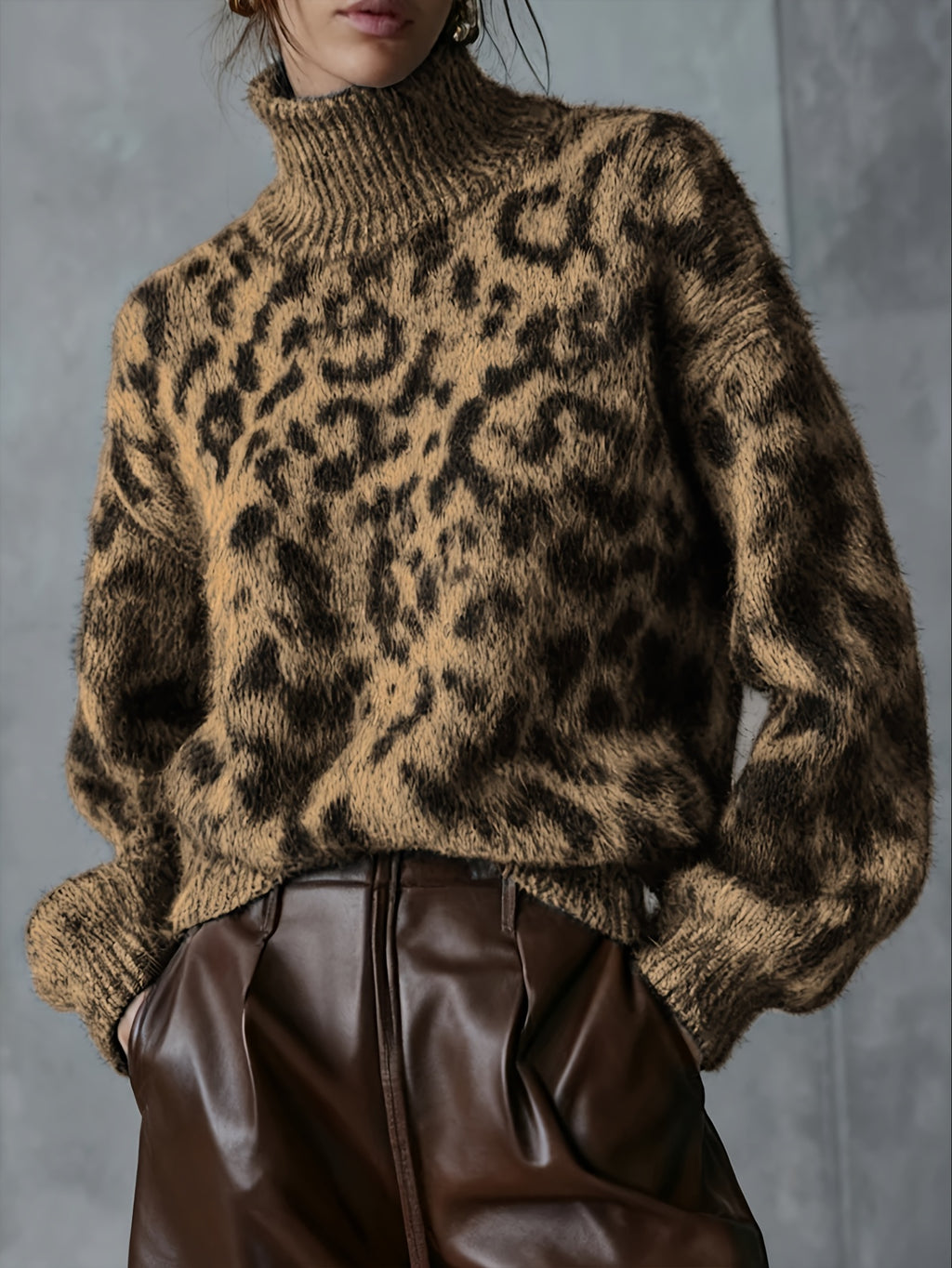 Maglione Collo Alto Effetto Snellente