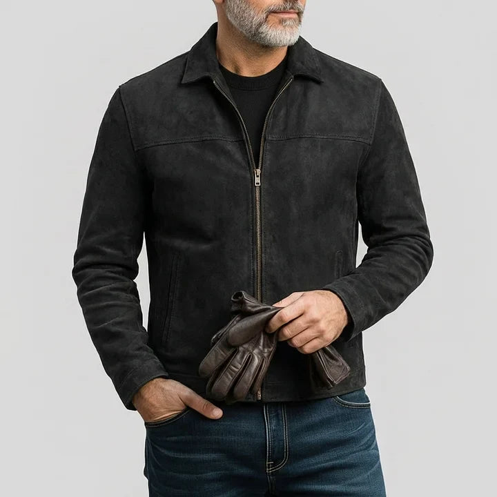 Giacca in Camoscio con Zip