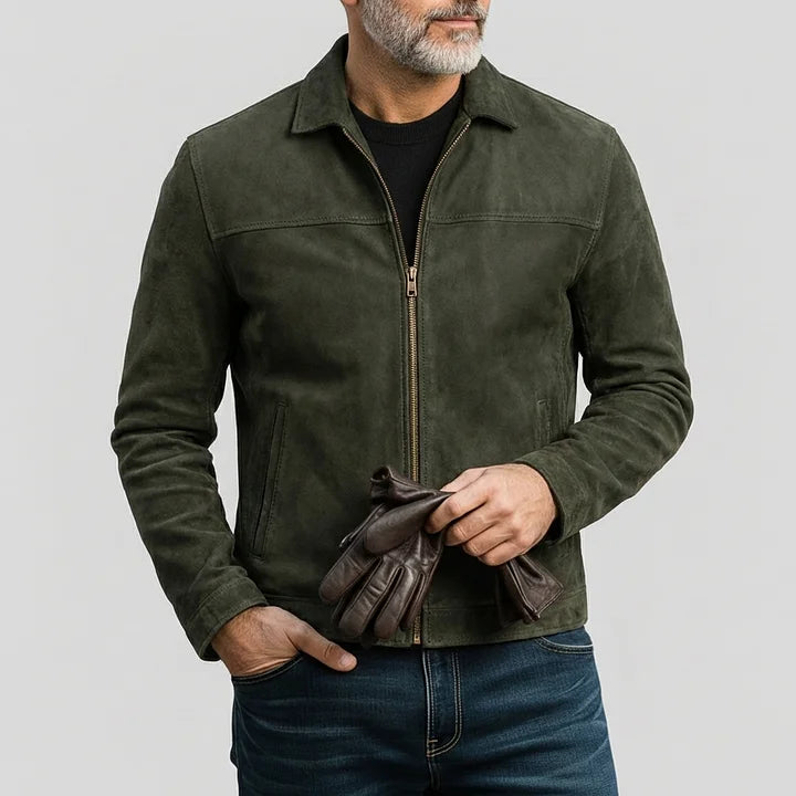 Giacca in Camoscio con Zip