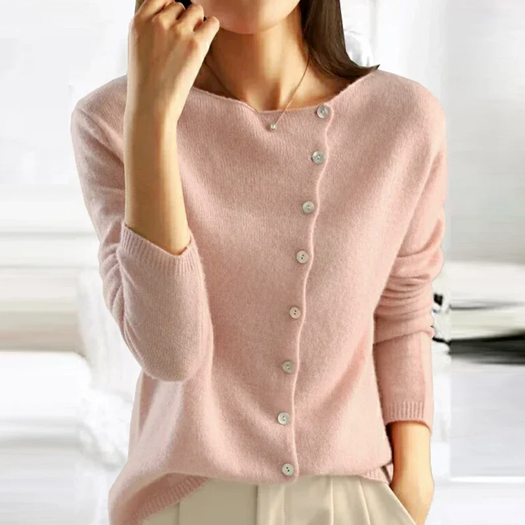 Nova™ | Maglione Asimmetrico in Cashmere con Bottoni Laterali