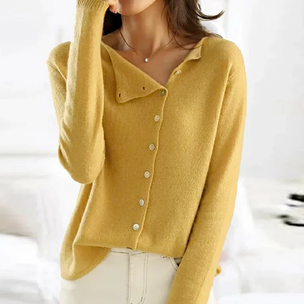 Nova™ | Maglione Asimmetrico in Cashmere con Bottoni Laterali