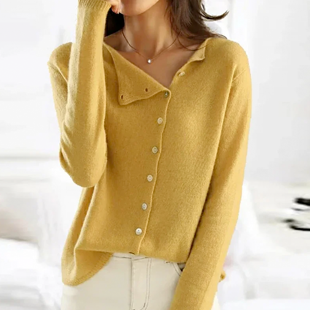 Nova™ | Maglione Asimmetrico in Cashmere con Bottoni Laterali