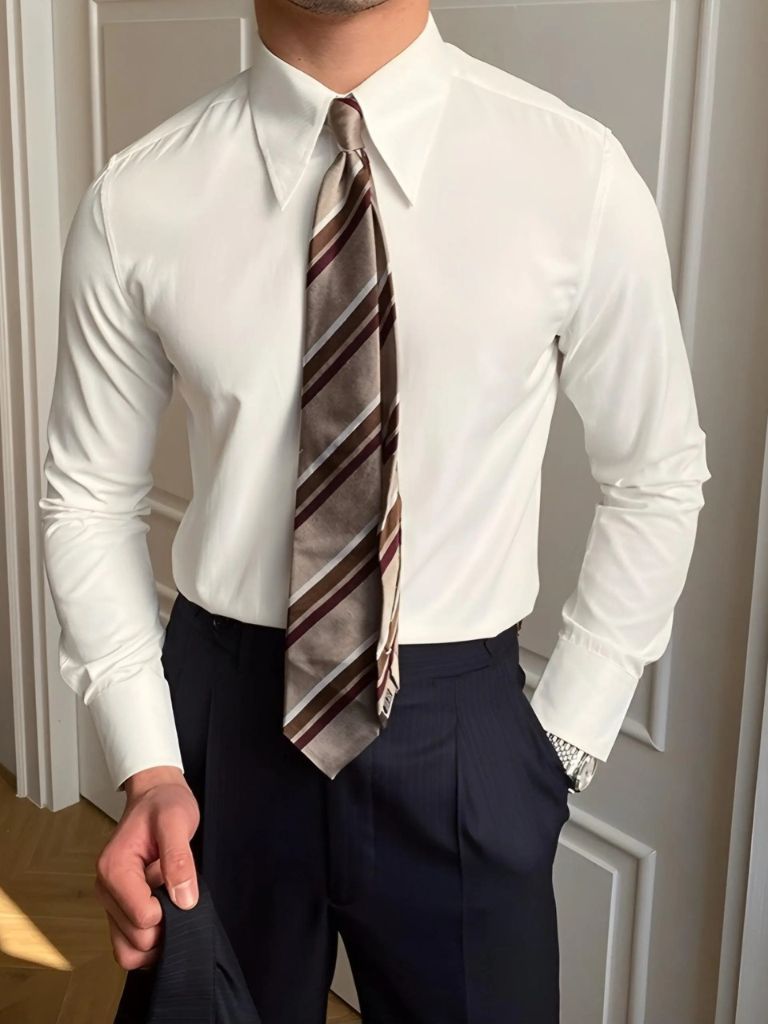 Elegante camicia con colletto a punta