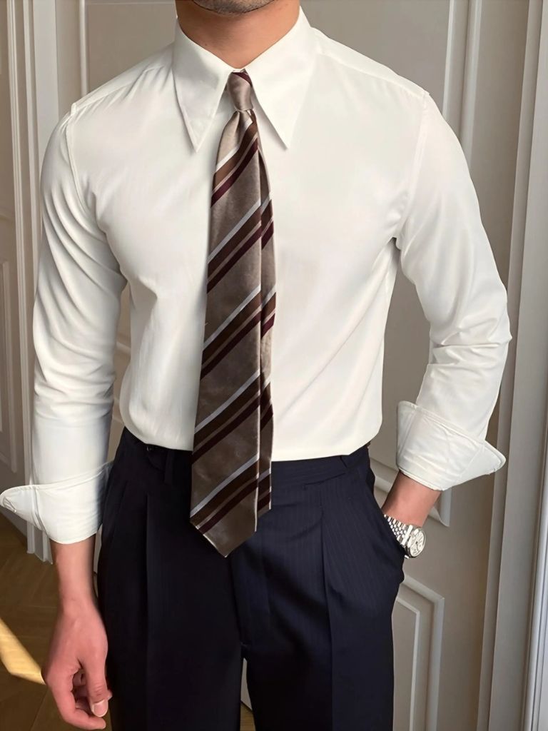 Elegante camicia con colletto a punta