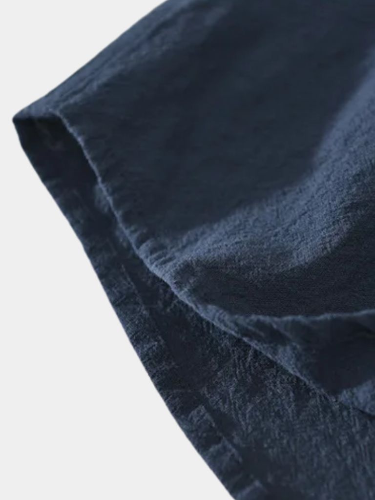 Camicia in Lino Essenziale con Maniche Corte
