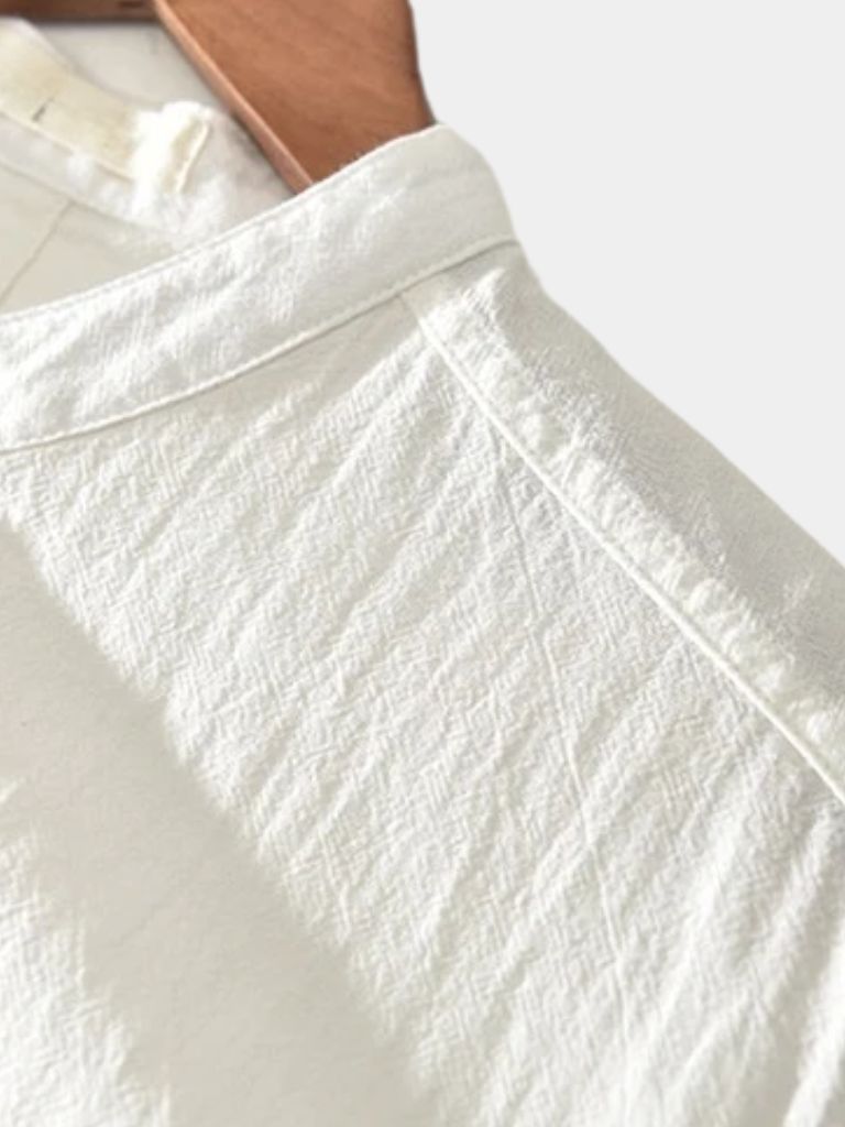 Camicia in Lino Essenziale con Maniche Corte