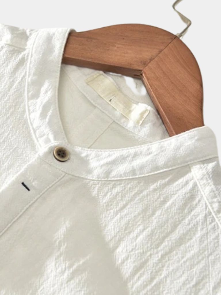 Camicia in Lino Essenziale con Maniche Corte