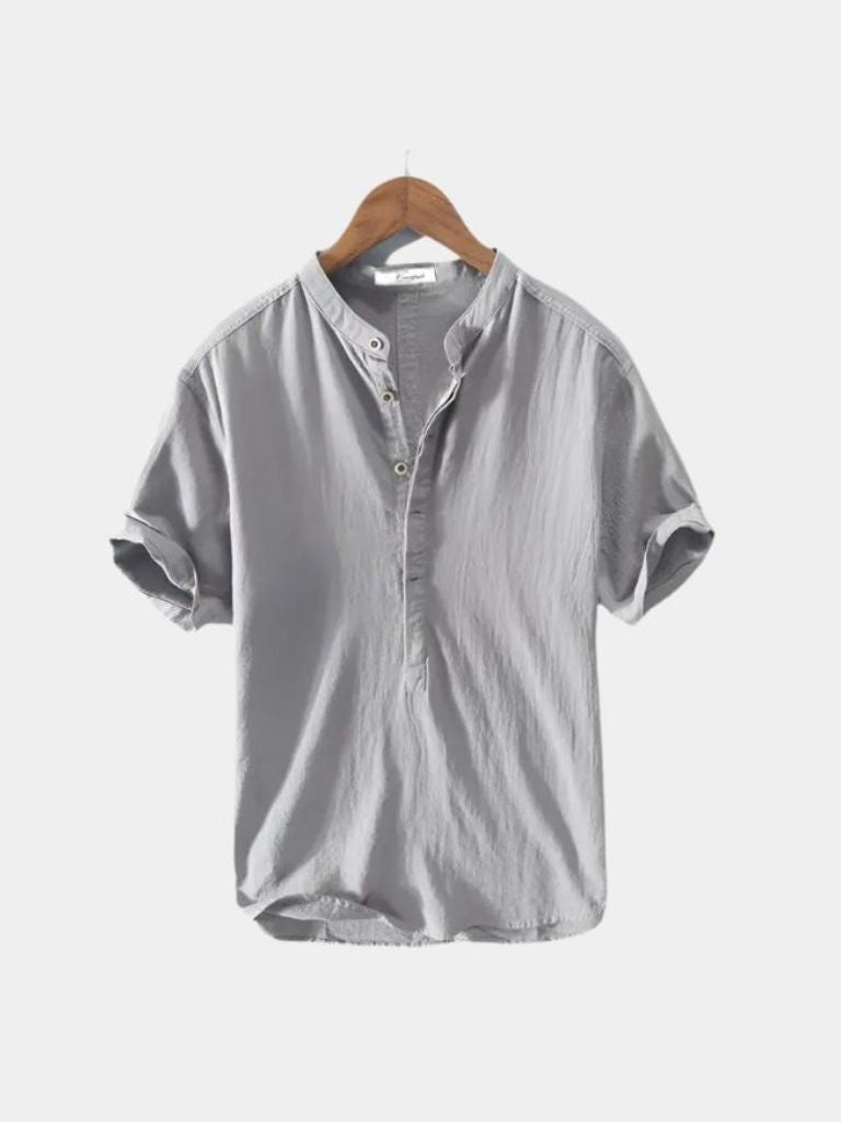 Camicia in Lino Essenziale con Maniche Corte