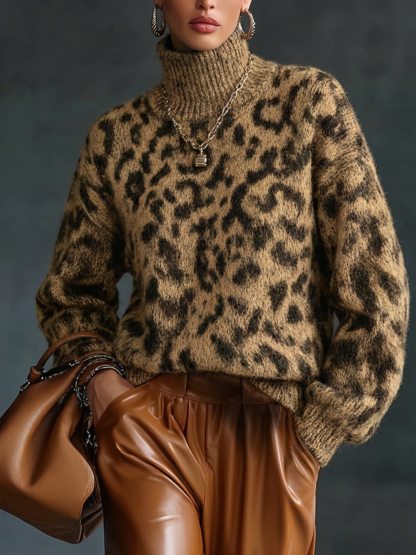 Maglione Collo Alto Effetto Snellente