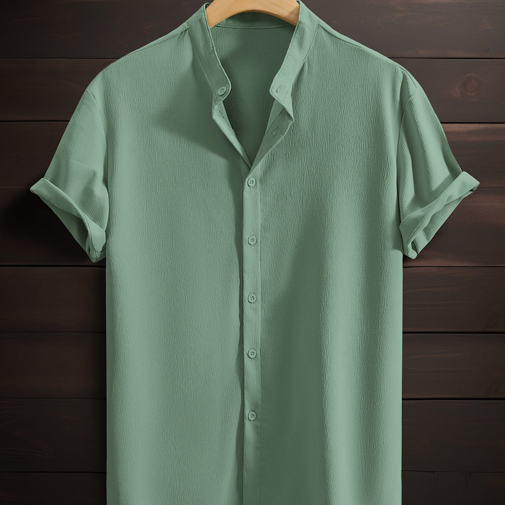 LUCA™ | CAMICIA ESTIVA CON COLLETTO COREANO DI RAVELLI MILANO
