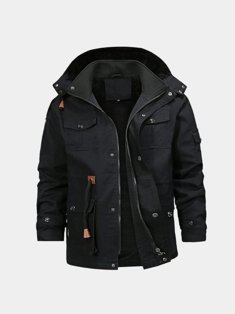 Giacca Bomber in Fleece con Cappuccio