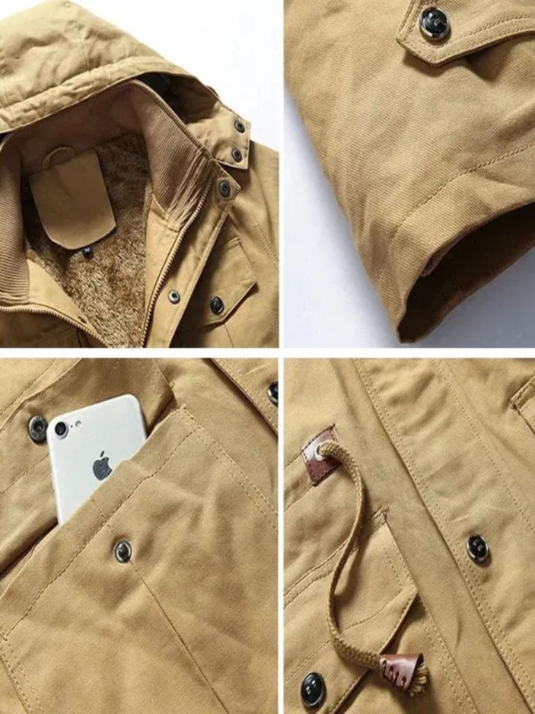 Giacca Bomber in Fleece con Cappuccio