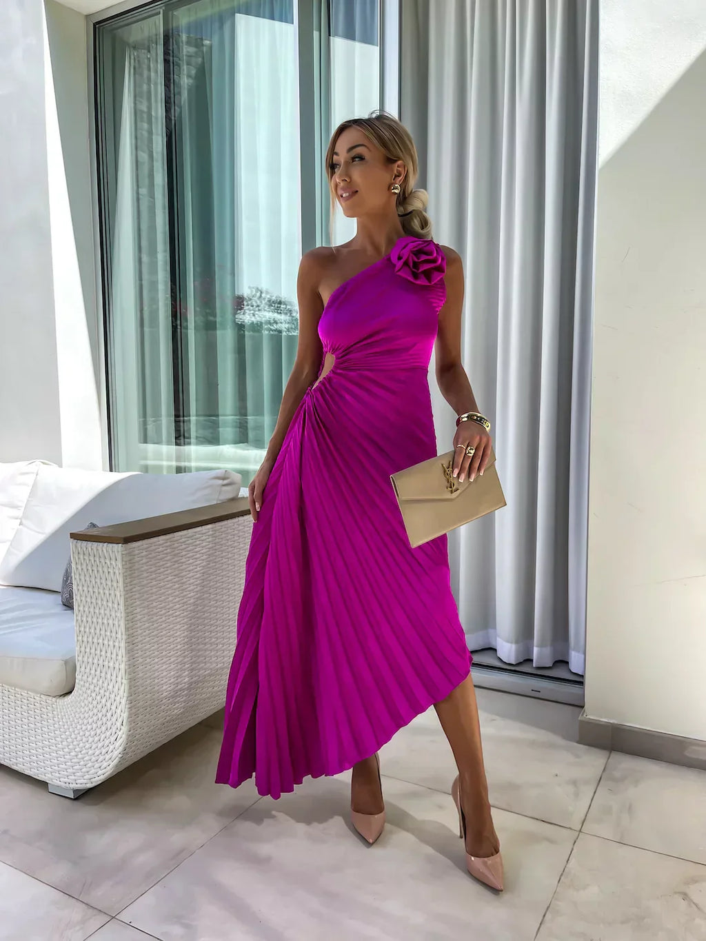 Floral Asymmetry Dress