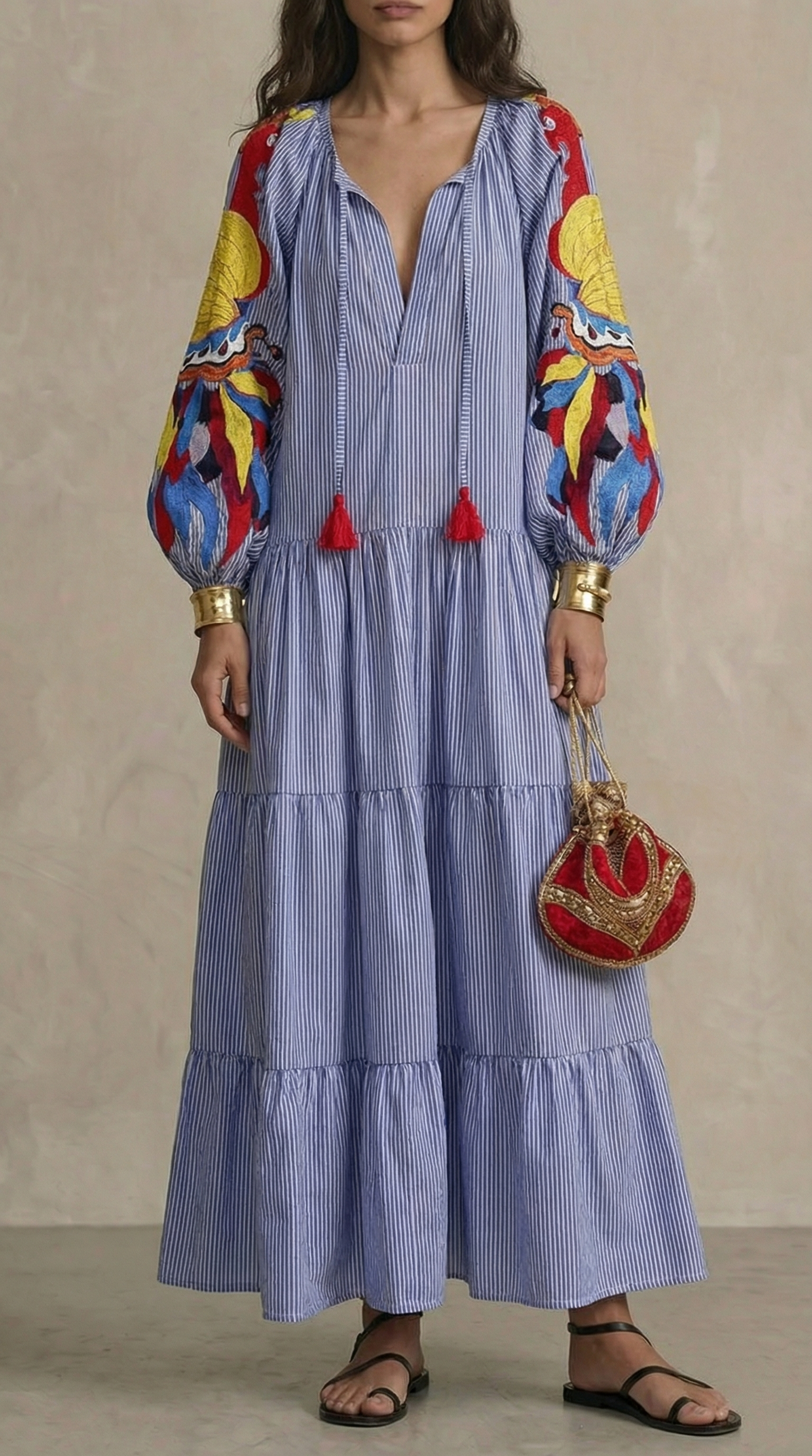 Loose Casual Long-sleeved Long Skirt