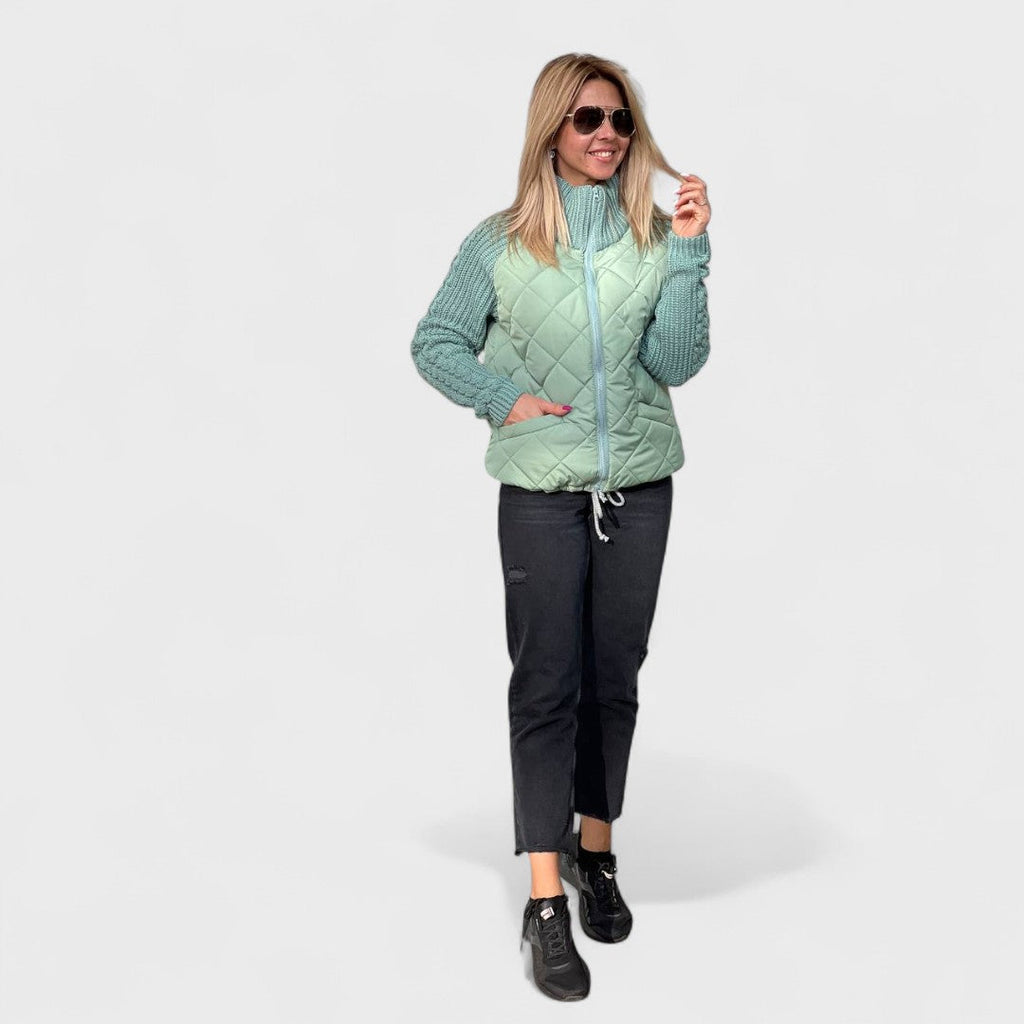 Nora - Giacca in maglia patchwork da donna