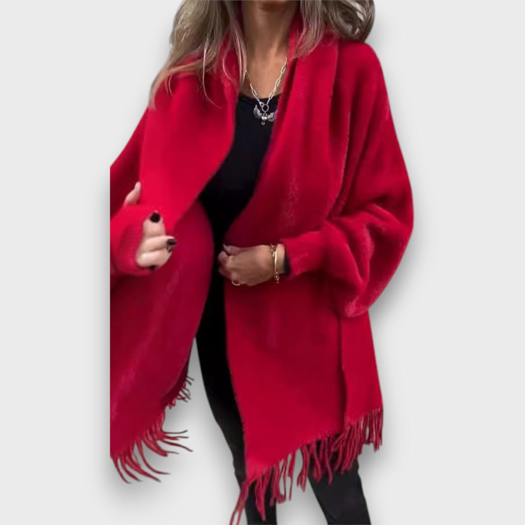 Meliora – Elegante cardigan con frange