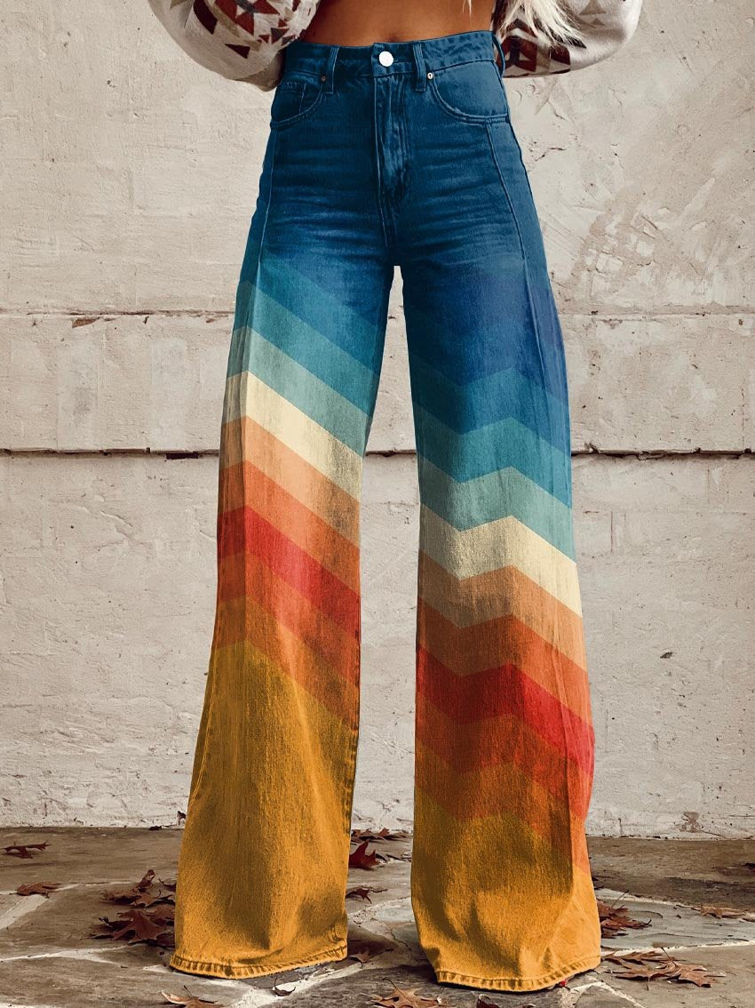 Léa - Pantaloni eleganti retrò a zig zag
